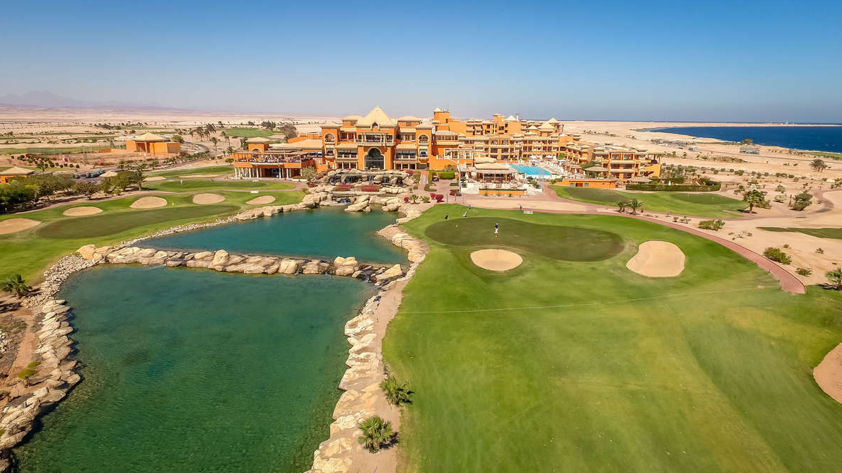 Bilder für Golfreise nach Ägypten- Golf Bilder-Cascades Golf Club-Luftaufnahme Hotel