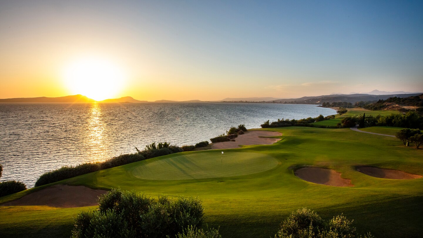 Golfreise nach Costa Navarino- Paphos-mit Informationen und Beschreibungen der Golfplätze-Sonnenuntergang