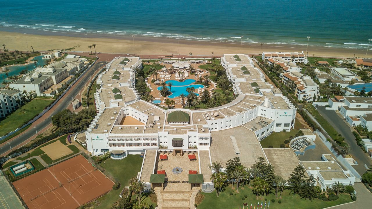 Maximum Golfreisen, Marokko/Agadir, Iberostar Founty Beach-Hotel-Luftaufnahme-Überblick