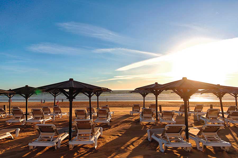 Maximum Golfreisen, Marokko/Agadir, RIU Tikida Beach-Stand und Sonnenuntergang